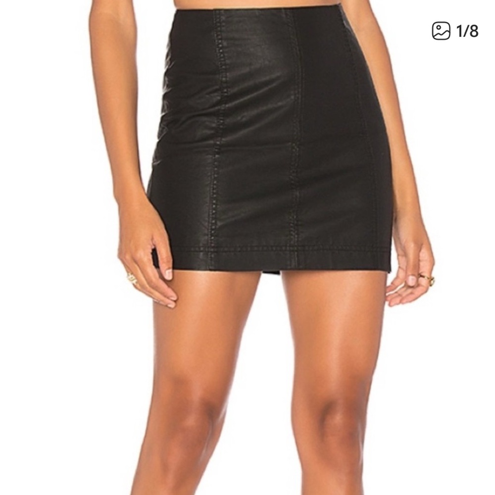 Free People Black Mini Skirt
